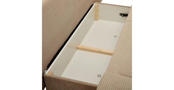 SCHLAFSOFA  in Cord Hellbraun  - Chromfarben/Hellbraun, Design, Textil/Metall (200/78/90cm) - Venda