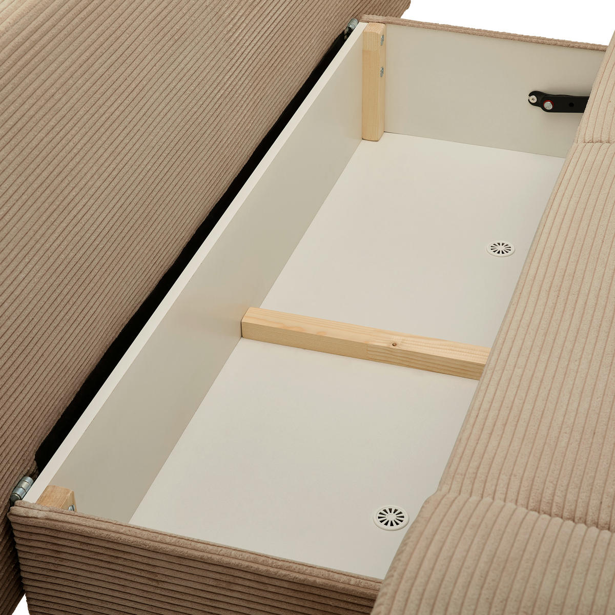 SCHLAFSOFA  mit Bettfunktion erhältlich Cord Hellbraun  - Chromfarben/Hellbraun, Design, Textil/Metall (200/78/90cm) - Venda