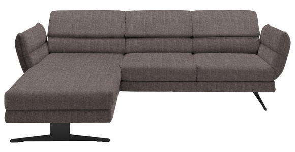 ECKSOFA  in Flachgewebe Greige  176-217/279-327 cm  - Greige/Schwarz, Design, Textil/Metall (176-217/279-327cm) - Dieter Knoll
