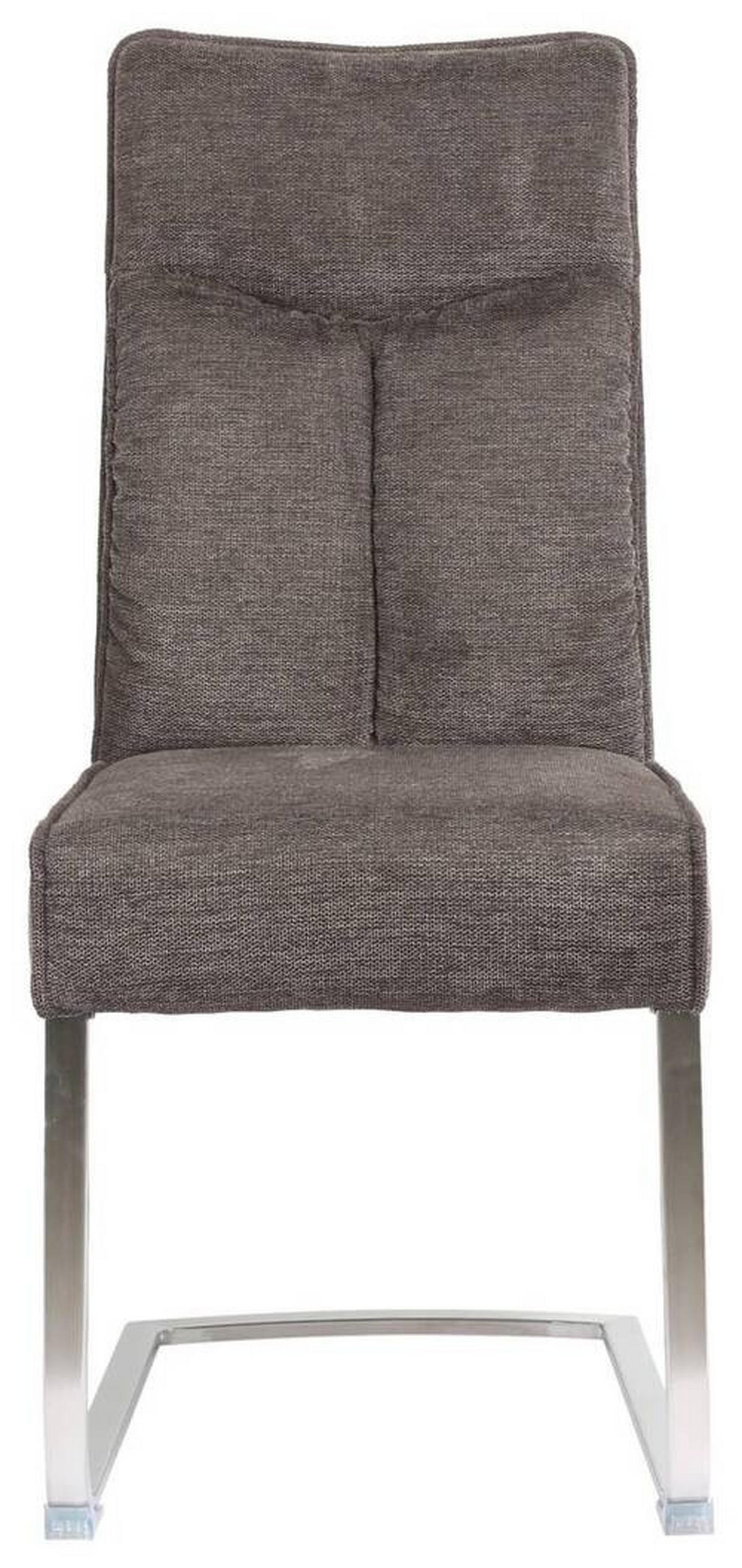 SCHWINGSTUHL  in Edelstahl Webstoff  - Edelstahlfarben/Braun, Design, Textil/Metall (44/102/64cm) - Novel