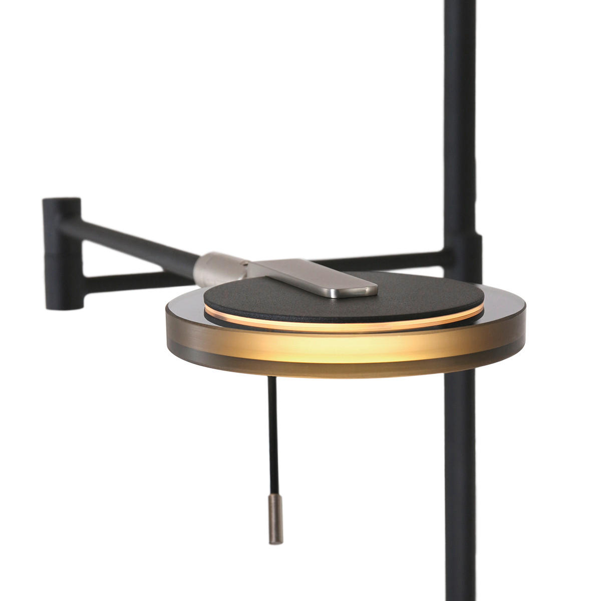 STEHLEUCHTE 55/185 cm    - Schwarz, Design, Glas/Metall (55/185cm)