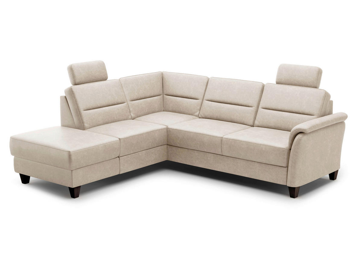 ECKSOFA PALMERA V Beige Mikrofaser  - Wengefarben/Beige, KONVENTIONELL, Holz/Textil (212/236cm) - Sit & More