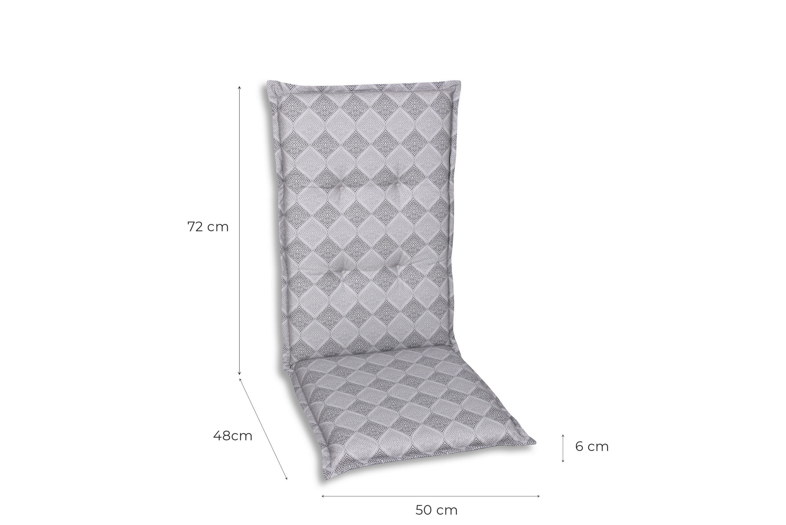 SESSELAUFLAGE in Grau Raute  - Grau, KONVENTIONELL, Textil (50/6/120cm)