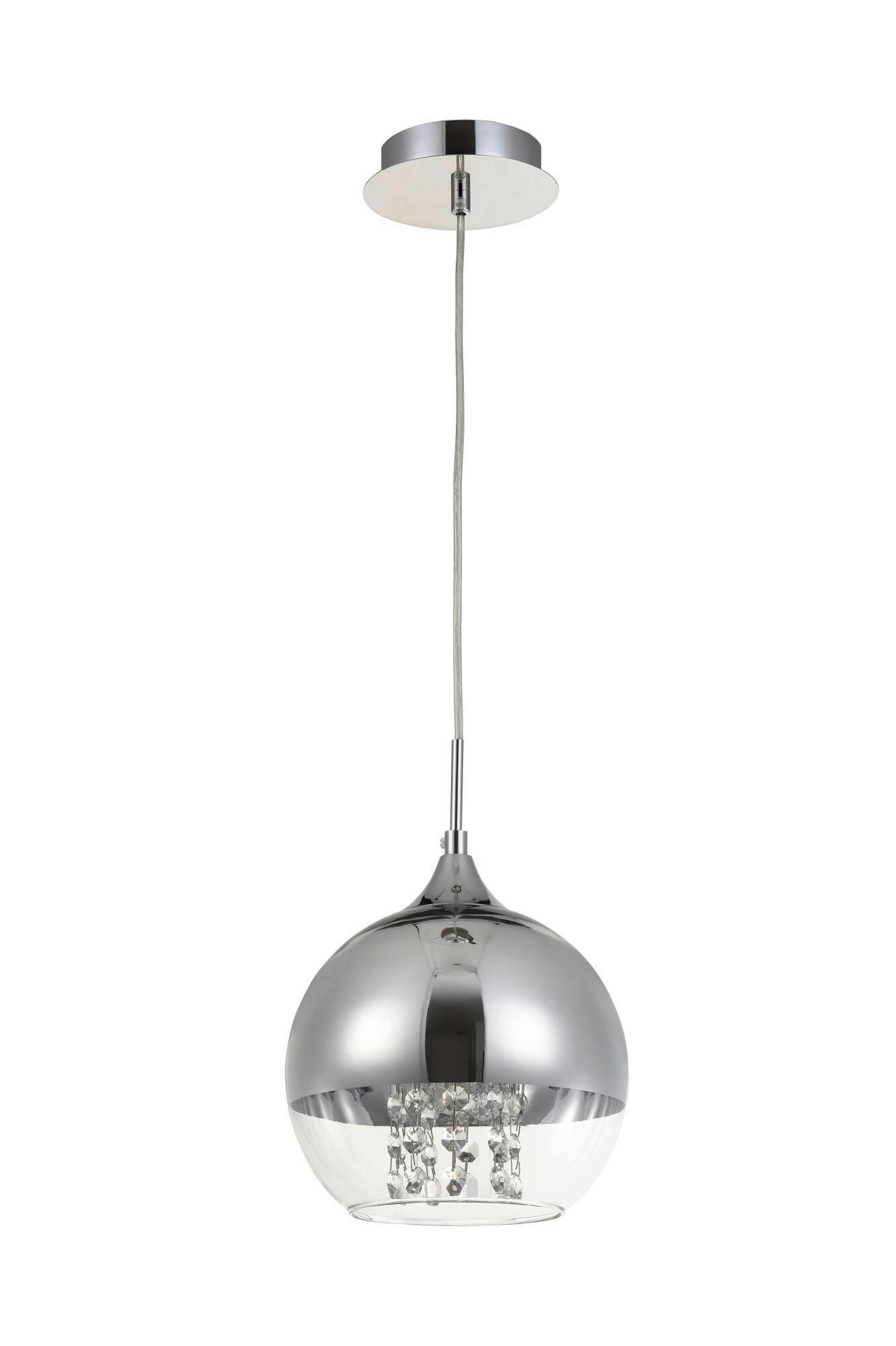 PENDELLAMPA Pendant 20/20/17,5 cm - nickelfärgad/transparent, Trend, metall/glas (20/20/17,5cm) - MAYTONI