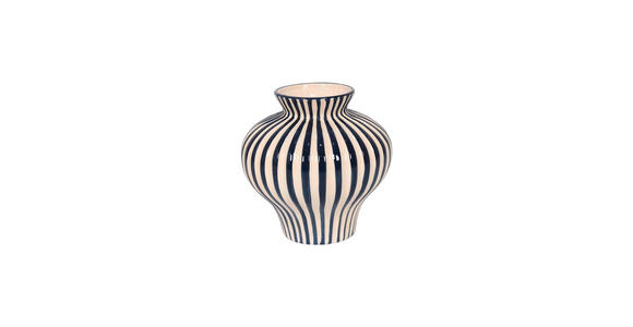 VASE 21 cm - Weiß/Dunkelblau, LIFESTYLE, Keramik (21/21cm) - Ambia Home