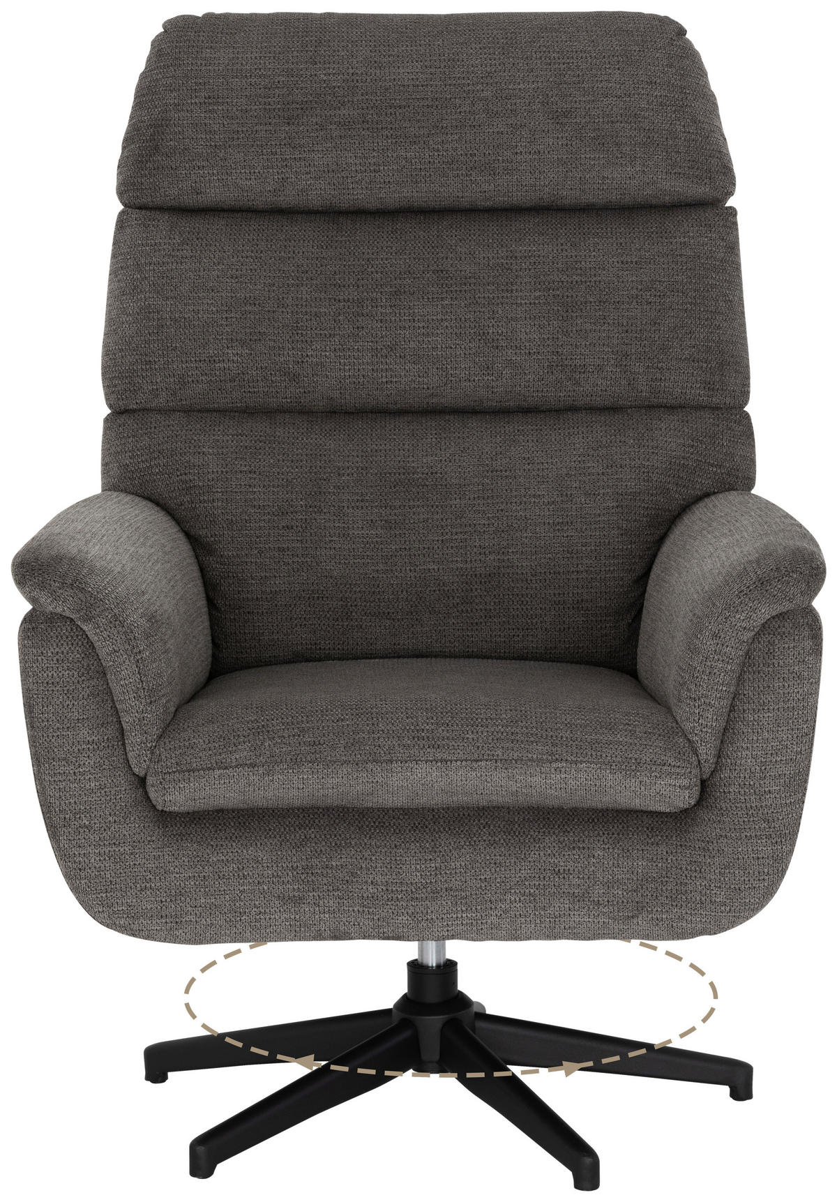 SESSEL in Webstoff Grau  - Schwarz/Grau, KONVENTIONELL, Textil/Metall (76/103/89cm) - Livetastic