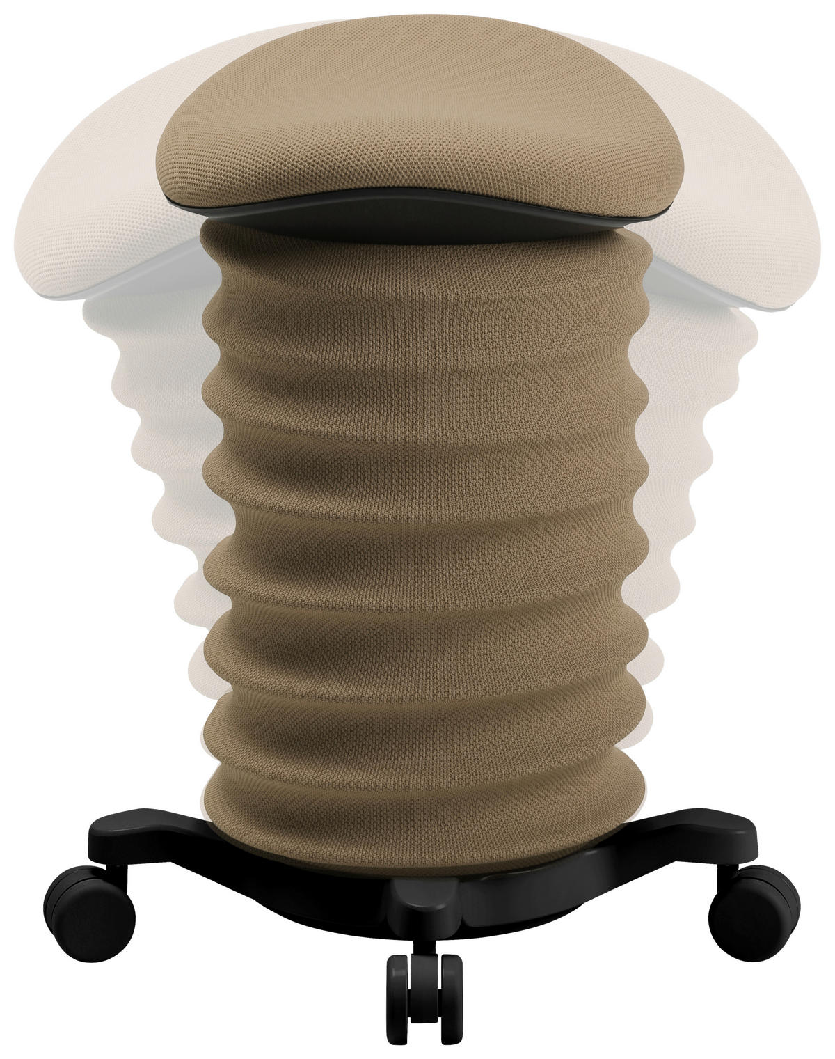 BÜROHOCKER Braun, Schwarz  - Schwarz/Braun, Design, Kunststoff/Textil (37,5/58-70/36cm) - Topstar