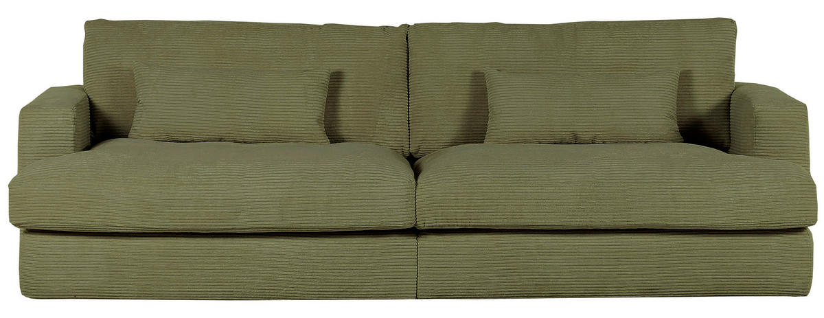 BIGSOFA in Cord Grün  - Schwarz/Grün, ROMANTIK / LANDHAUS, Kunststoff/Textil (270/67/120cm) - Landscape