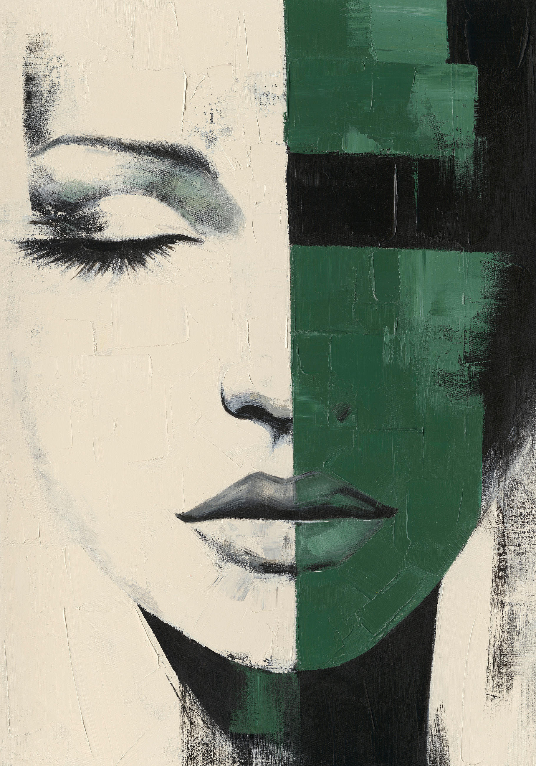 LEINWANDBILD 70/100 cm  - Creme/Schwarz, Basics, Holz/Kunststoff (70/100cm) - Monee