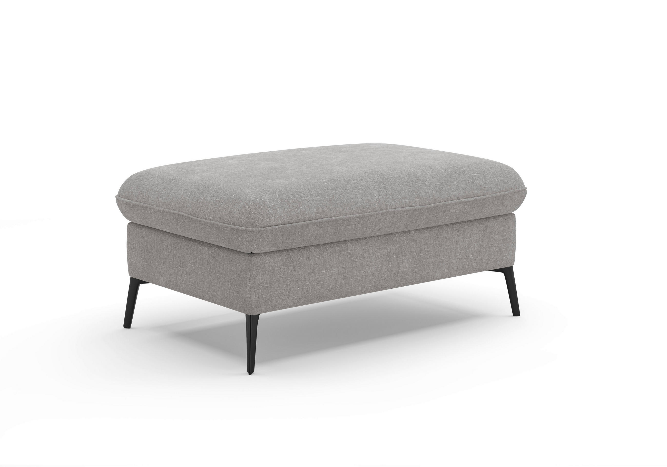 HOCKER in Textil Hellgrau  - Hellgrau/Creme, Konventionell, Textil/Metall (104/47/69cm) - Sit & More