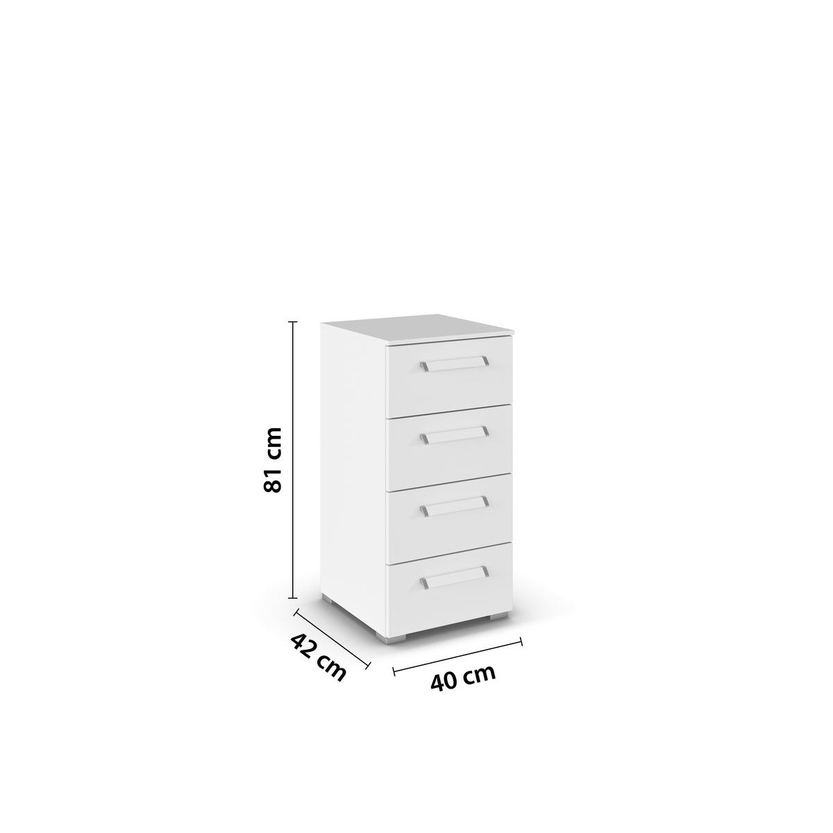 KOMMODE - Silberfarben/Weiß, Design, Holzwerkstoff/Kunststoff (40/81/42cm) - Novel