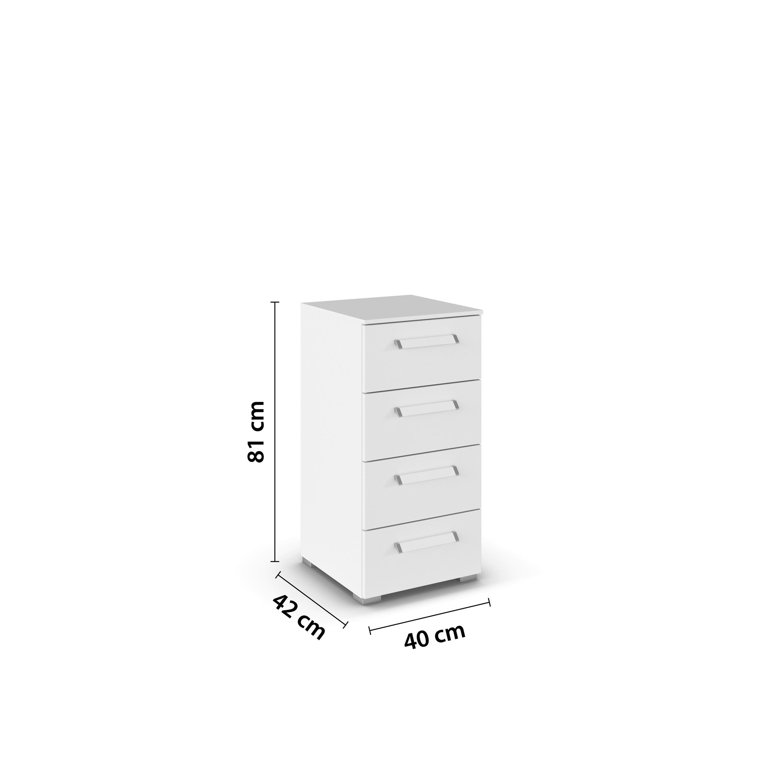 Thumbnail - Novel Kommode, Weiß, Kunststoff, 4 Schubladen, 40x81x42 cm, Blauer Engel, Goldenes M, BQ - Bündnis für Qualität, Made in...