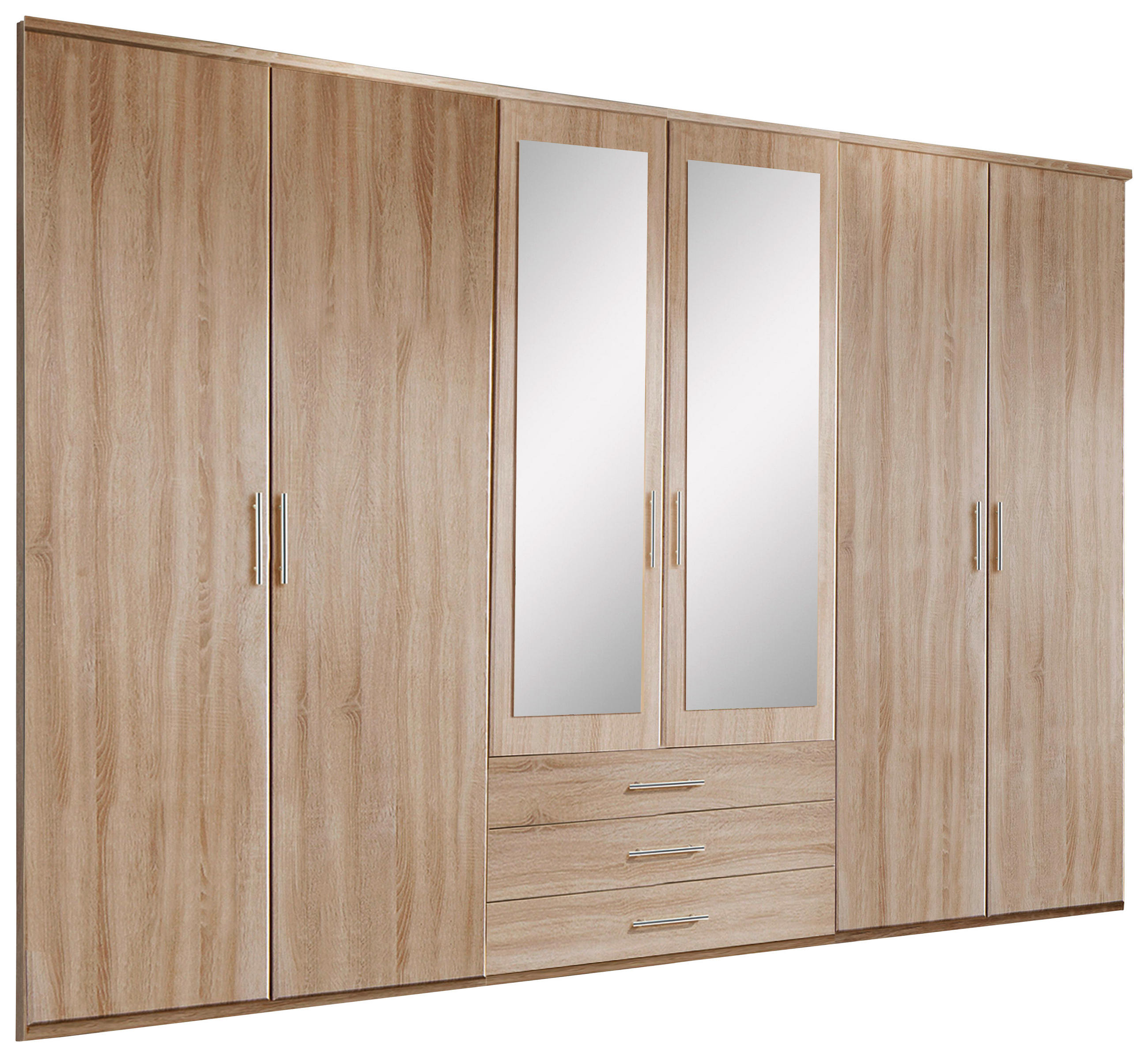 Kleiderschrank 225 cm mit Spiegel 5-türig