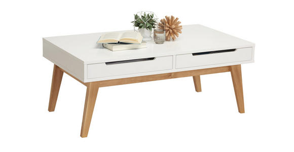 COUCHTISCH in Holz, Holzwerkstoff 110/65/46 cm - Eichefarben/Weiß, Design, Holz/Holzwerkstoff (110/65/46cm) - Hom`in