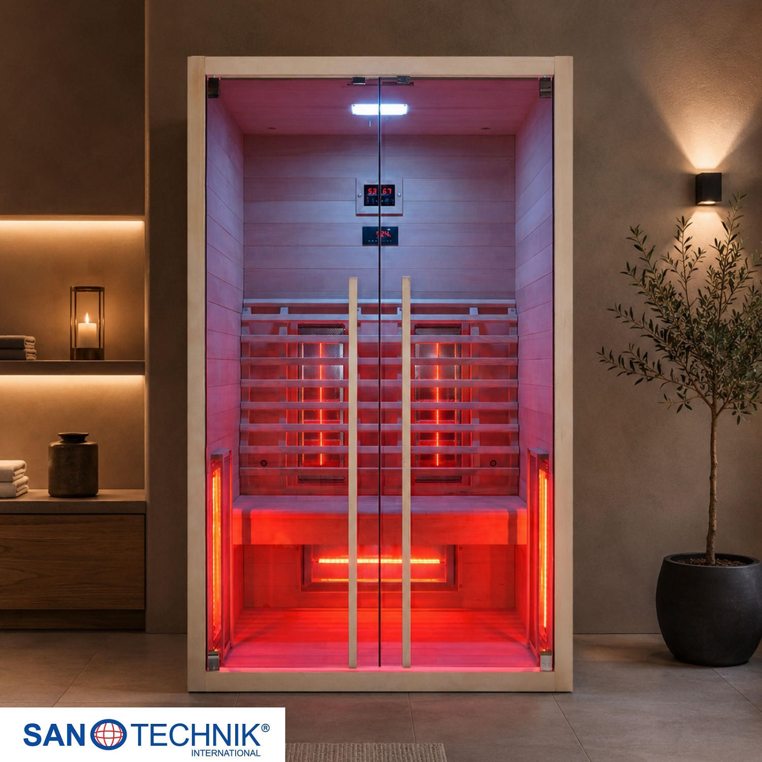 INFRAROTKABINE RUBY 2 für 2 Personen Ruby 2  - Naturfarben, Basics, Holz (120/195/100cm) - Sanotechnik