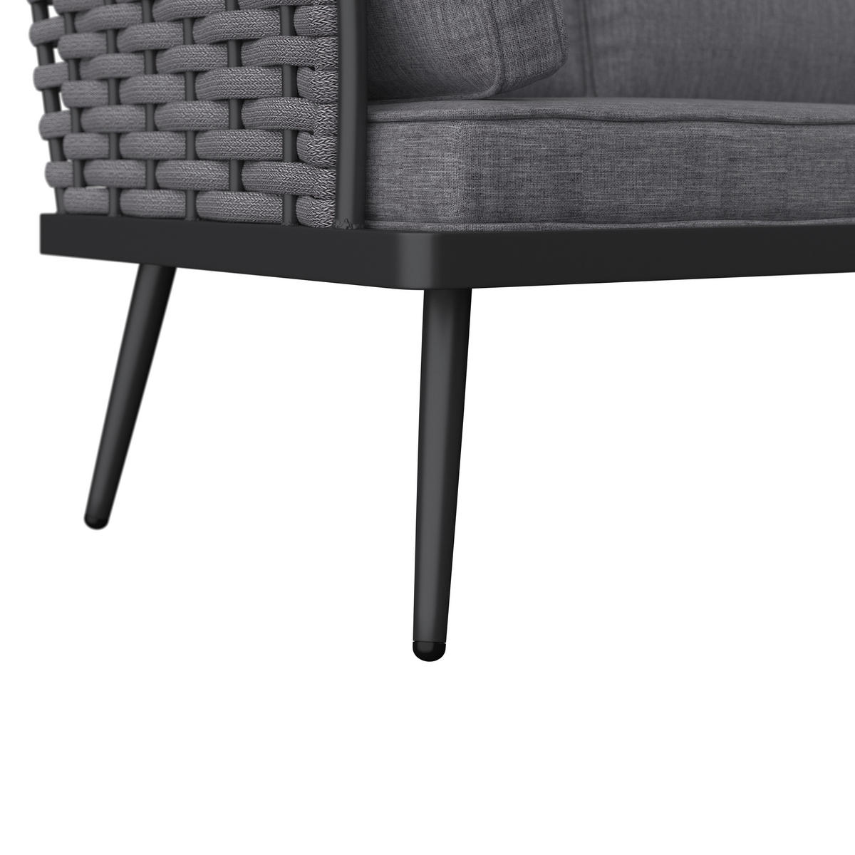 DINING-LOUNGESET Aluminium  - Dunkelgrau/Anthrazit, MODERN, Kunststoff/Textil - Ambia Garden