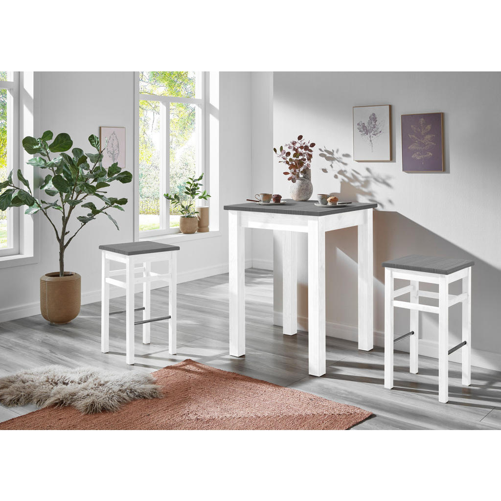 Thumbnail - Boxxx Bartisch, Grau, Weiß, Holz, Kiefer, massiv, quadratisch, eckig, 78x103x78 cm, in verschiedenen Größen erhältlich, ...