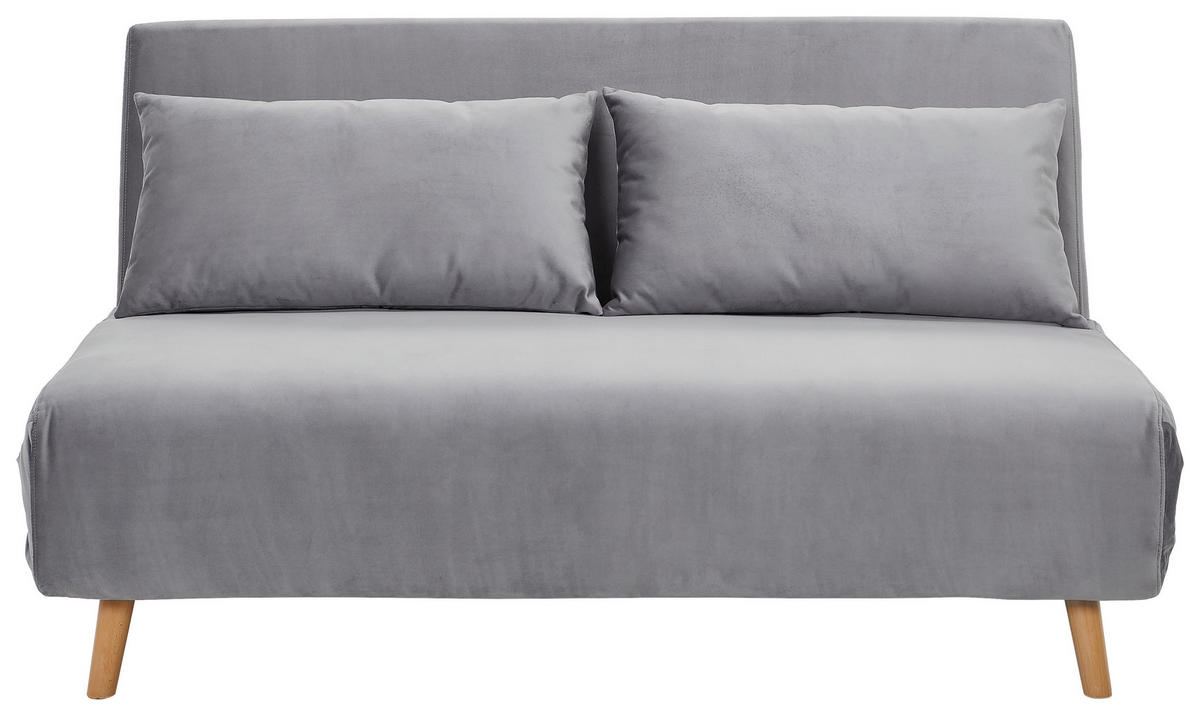 ROZKLADACIA POHOVKA, textil, svetlosivá - prírodná farba/svetlosivá, Design, drevo/textil (141/81/90cm) - Carryhome