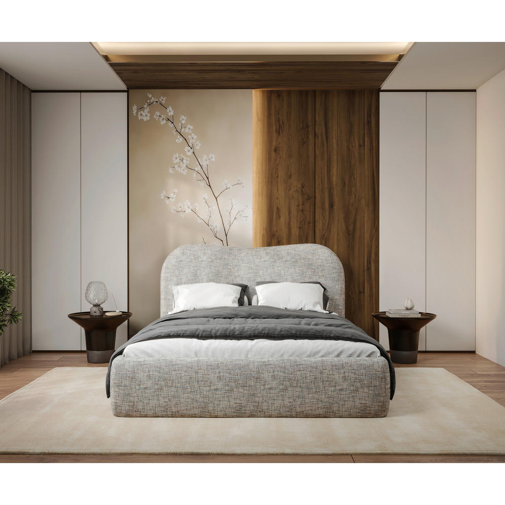 Thumbnail - Mid.you Polsterbett, Natur, Metall, 180x200 cm, in verschiedenen Größen erhältlich, gepolstertes Kopfteil, Lattenrost, B...