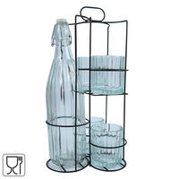 SET ČAŠA     - prozirno, Basics, staklo/metal (18/18/36cm)