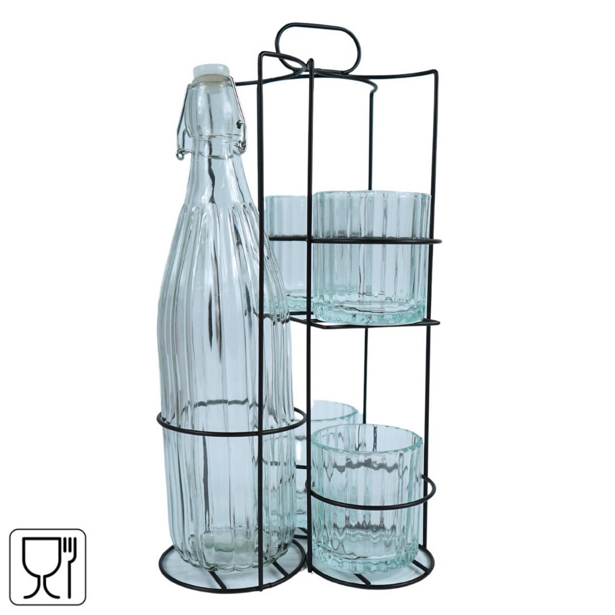 SET ČAŠA     - prozirno, Basics, staklo/metal (18/18/36cm)