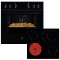 HERDSET ELXH2K  - Edelstahlfarben/Schwarz, Basics, Glas/Metall (59,4/59,0/56,0cm) - Electrolux