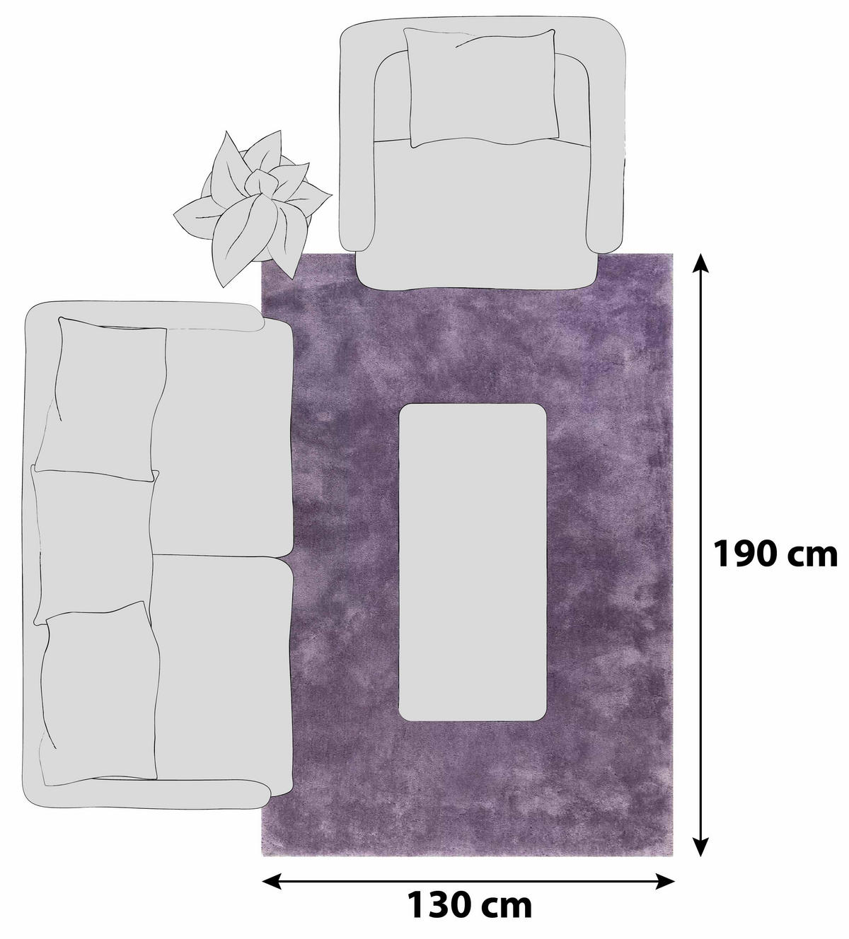 HOCHFLORTEPPICH 130/190 cm Relaxx Lila  - Lila, Basics, Textil (130/190cm) - Esprit