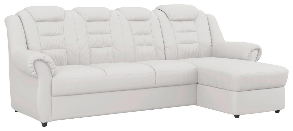 ECKSOFA Weiß Lederlook  - Schwarz/Weiß, KONVENTIONELL, Kunststoff/Textil (262/165cm) - Livetastic