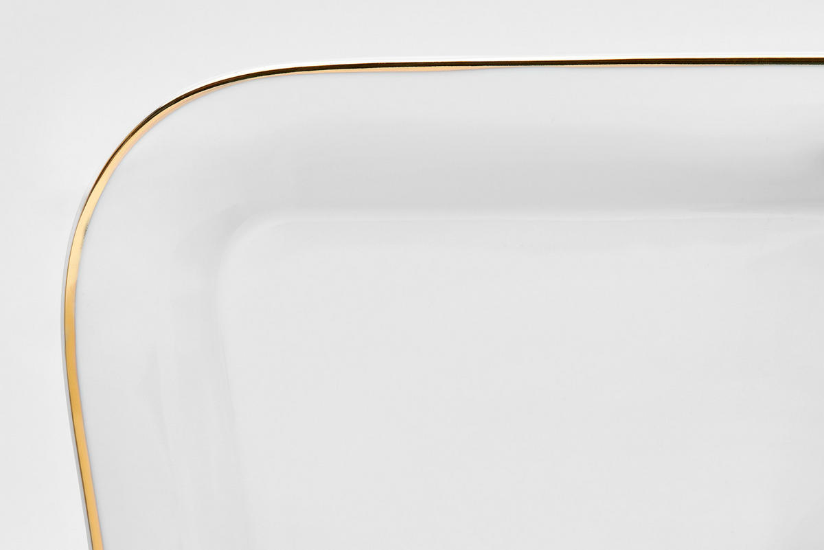 KOMBISERVICE Weiß, Goldfarben Goldline 30-teilig 6 Personen  - Goldfarben/Weiß, Basics, Keramik (36/33/28,5cm) - Van Well