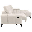ECKSOFA inkl.Funktionen Perlmutt Chenille  - Perlmutt/Schwarz, MODERN, Textil/Metall (300/195cm) - Xora