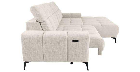 ECKSOFA inkl.Funktionen Perlmutt Chenille  - Perlmutt/Schwarz, MODERN, Textil/Metall (300/195cm) - Xora