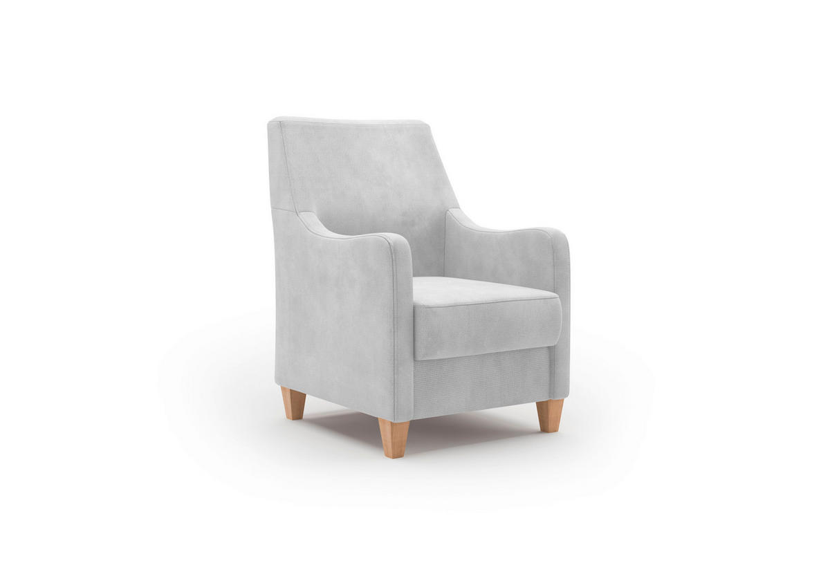SESSEL in Flachgewebe Silberfarben  - Eichefarben/Silberfarben, KONVENTIONELL, Holz/Textil (70/93/75cm) - Sit & More