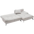 ECKSOFA in Chenille Hellgrau  - Hellgrau/Schwarz, MODERN, Textil/Metall (290/182cm) - Hom`in