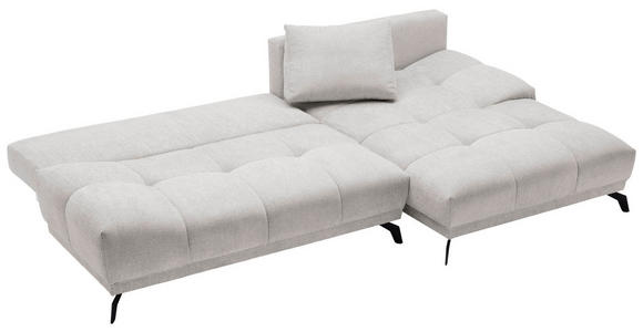 ECKSOFA in Chenille Hellgrau  - Hellgrau/Schwarz, MODERN, Textil/Metall (290/182cm) - Hom`in