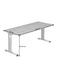 SCHREIBTISCH - Silberfarben/Nussbaumfarben, KONVENTIONELL, Holzwerkstoff/Metall (180/65-85/80cm) SCHREIBTISCH - Silberfarben/Nussbaumfarben, KONVENTIONELL, Holzwerkstoff/Metall (180/65-85/80cm)