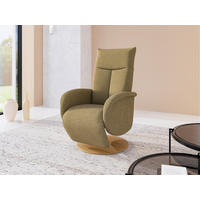 RELAXSESSEL GLENDALE E Chenille Kopfteilverstellung, Rücken echt    - Eichefarben/Olivgrün, KONVENTIONELL, Holzwerkstoff/Textil (75/112/82cm) - Sit & More