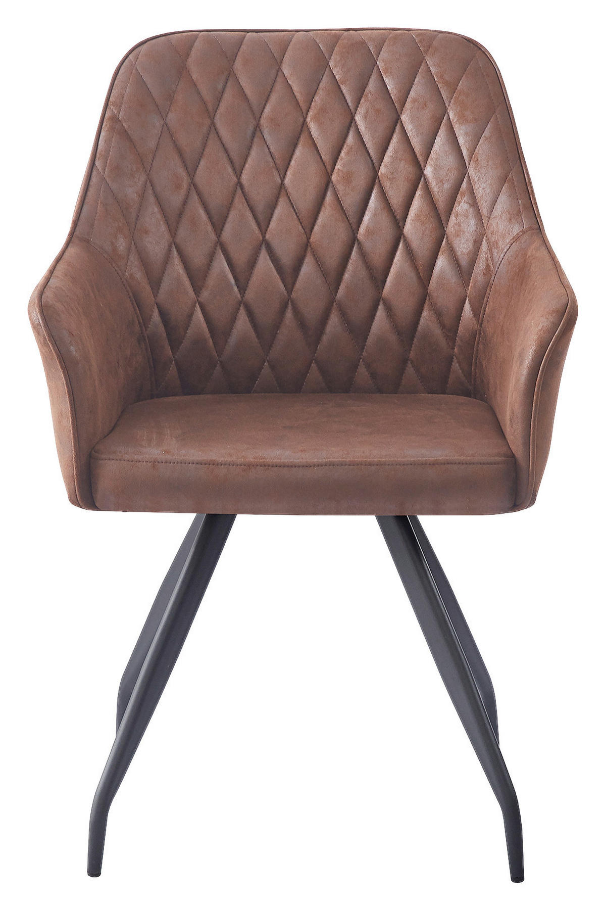 ARMLEHNSTUHL  in Lederlook  - Dunkelbraun/Grau, MODERN, Textil/Metall (60/86,5/63,5cm) - Kayoom