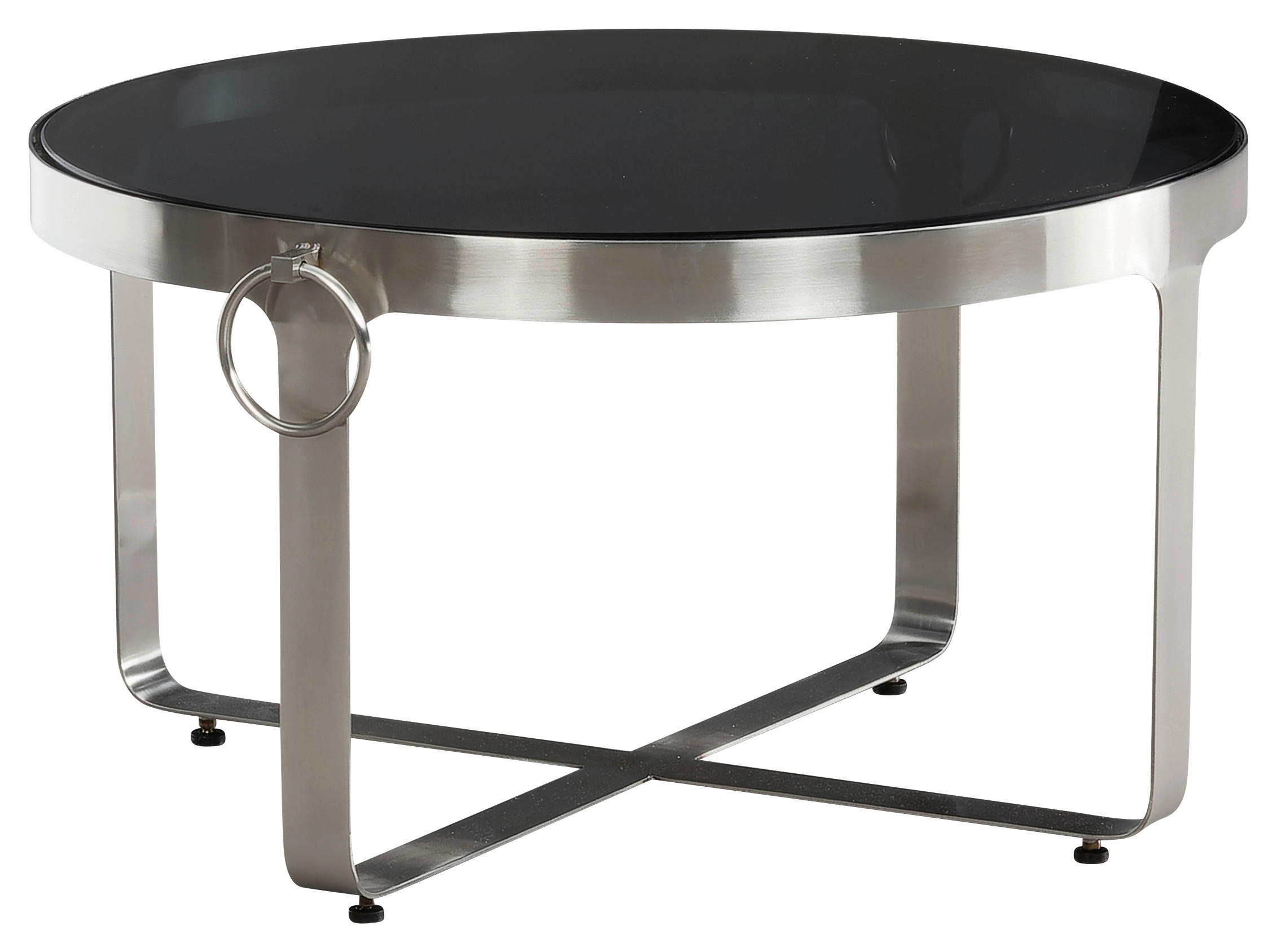 SOFFBORD i glas 60/60/34 cm  - silver/svart, Design, metall/glas (60/60/34cm) - MID.YOU