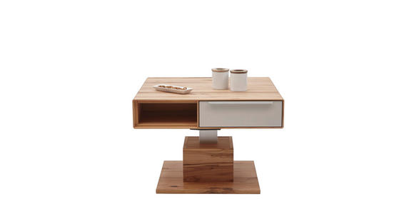COUCHTISCH in Holz, Glas 82/82/40-72,5 cm - Schlammfarben/Buchefarben, Design, Glas/Holz (82/82/40-72,5cm) - Valnatura