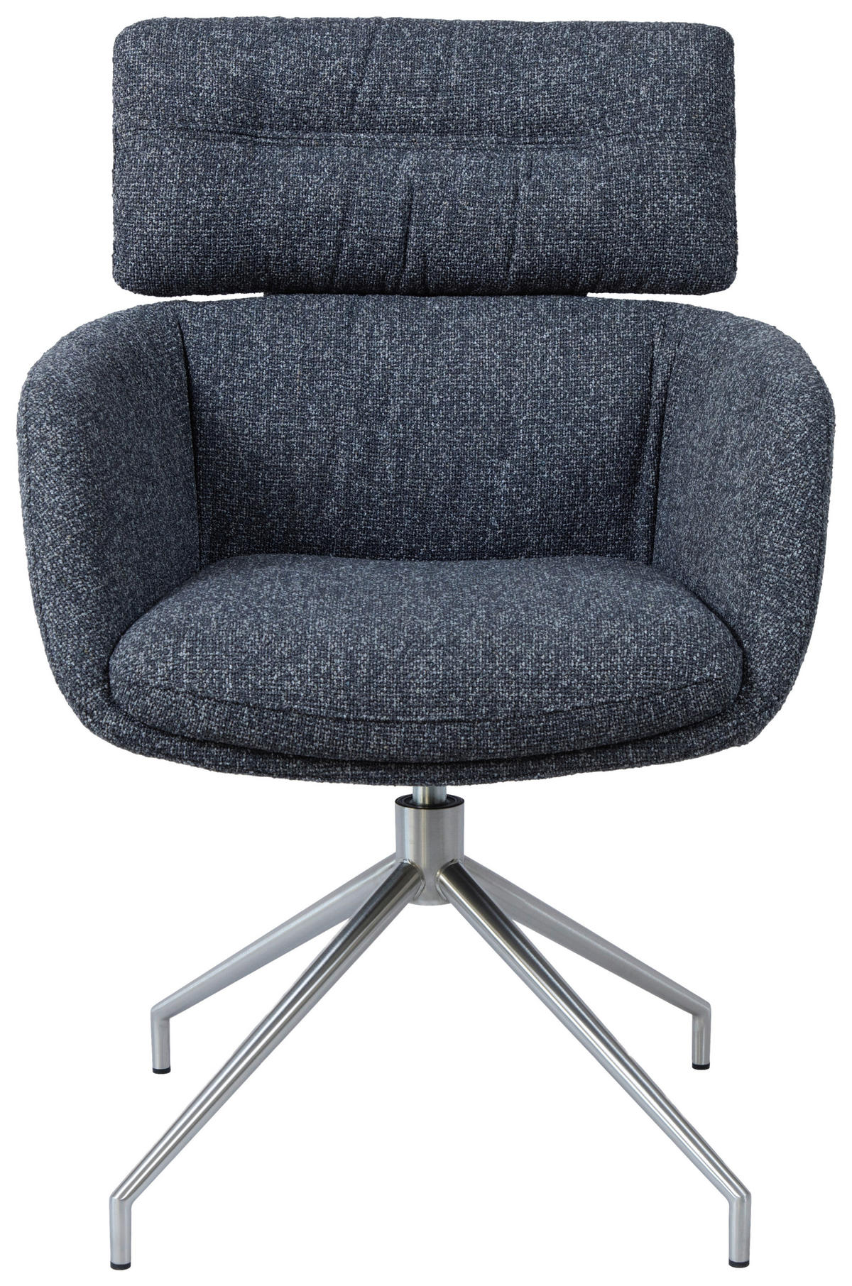 ARMLEHNSTUHL  Sitzfläche 360° drehbar, automatische Rückholfunktion Webstoff  Edelstahlfarben, Dunkelgrau  - Edelstahlfarben/Dunkelgrau, Design, Textil/Metall (62/92/66cm) - Dieter Knoll