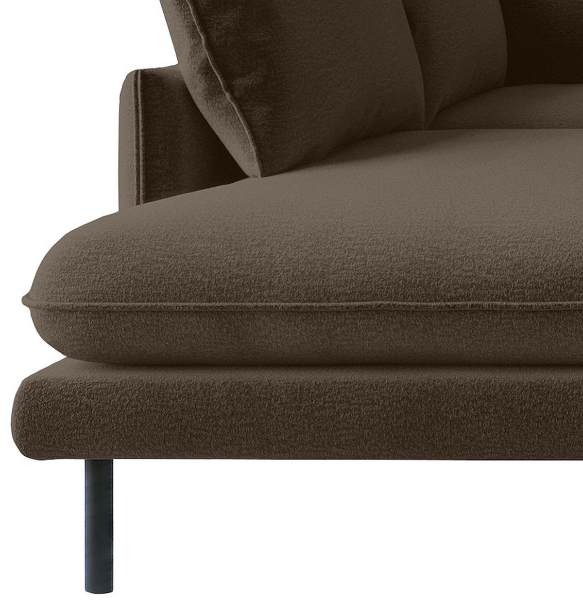 ECKSOFA Samos Braun Flachgewebe  - Schwarz/Braun, Design, Textil (204/267cm) - Livetastic