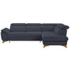 ECKSOFA in Bouclé Dunkelblau  - Eichefarben/Dunkelblau, Modern, Holz/Textil (287/212cm) - Valnatura