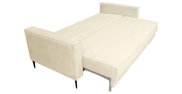SCHLAFSOFA Cord Creme  - Creme/Schwarz, KONVENTIONELL, Textil/Metall (222/93/98cm) - Carryhome