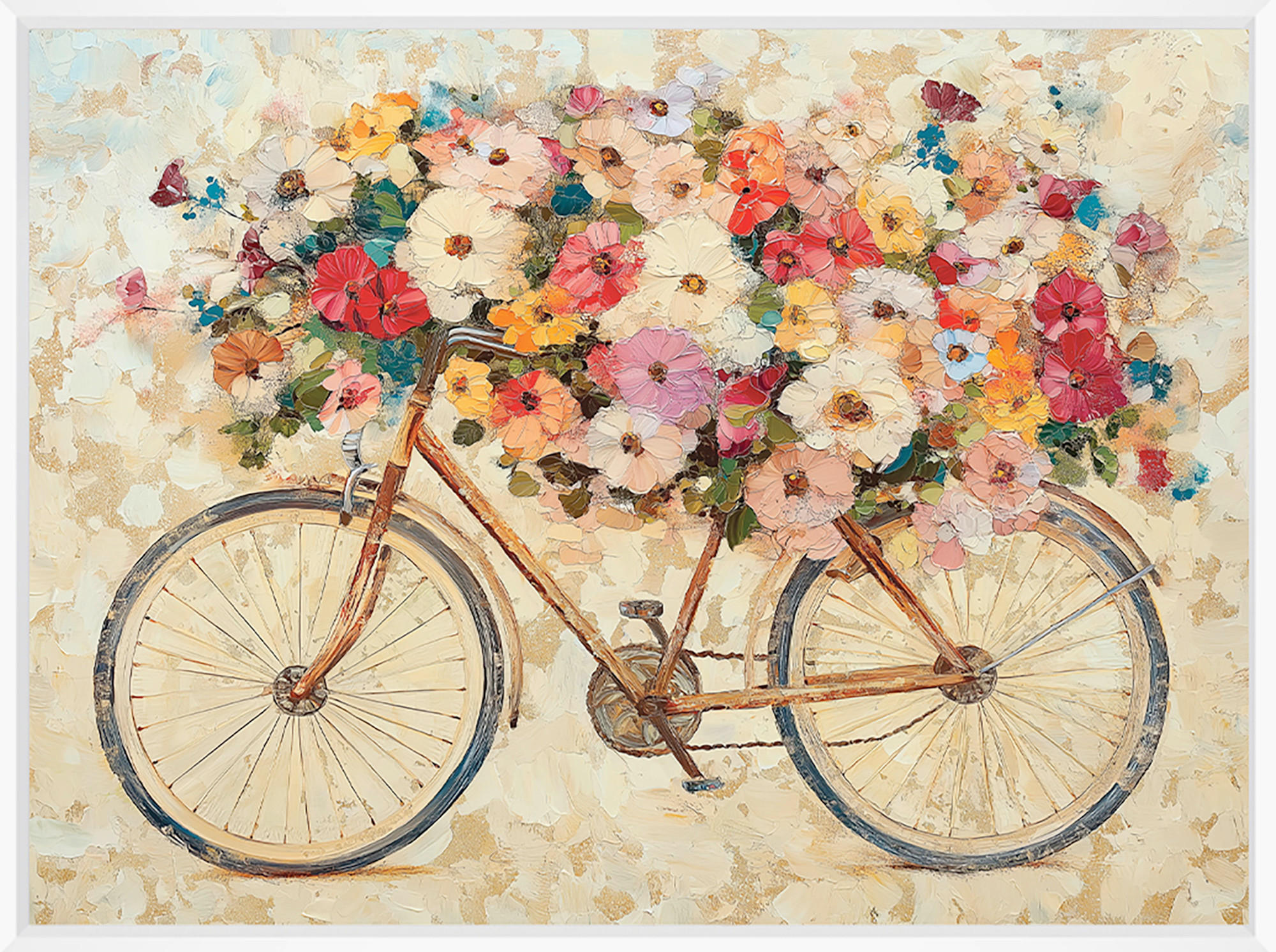 Euroart Metallbild Beautiful Bicycle - Haptic Effect Mehrfarbig 60x80x4 cm