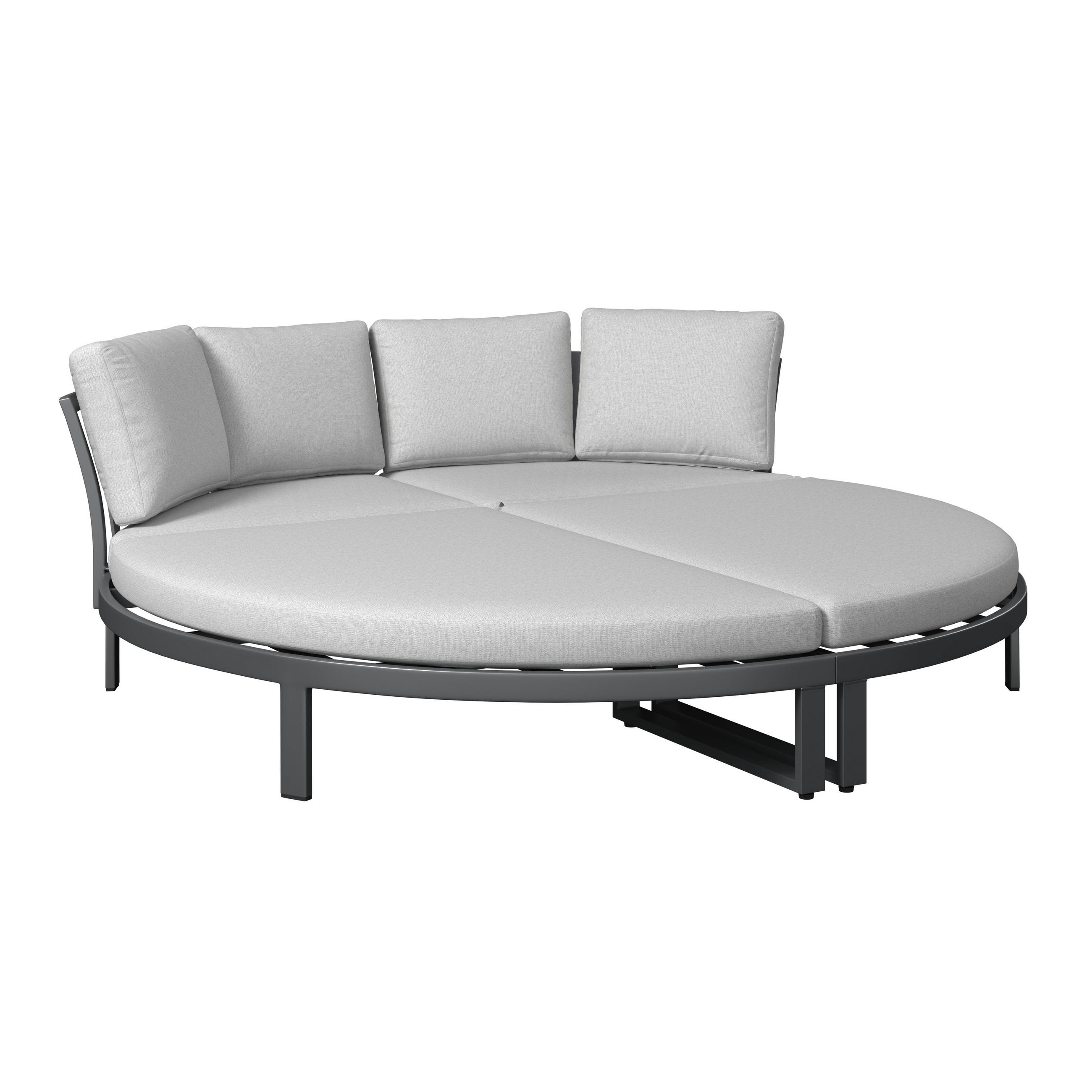 SONNENINSEL 200/66/200 cm  - Anthrazit/Grau, MODERN, Textil/Metall (200/66/200cm) - Ambia Garden