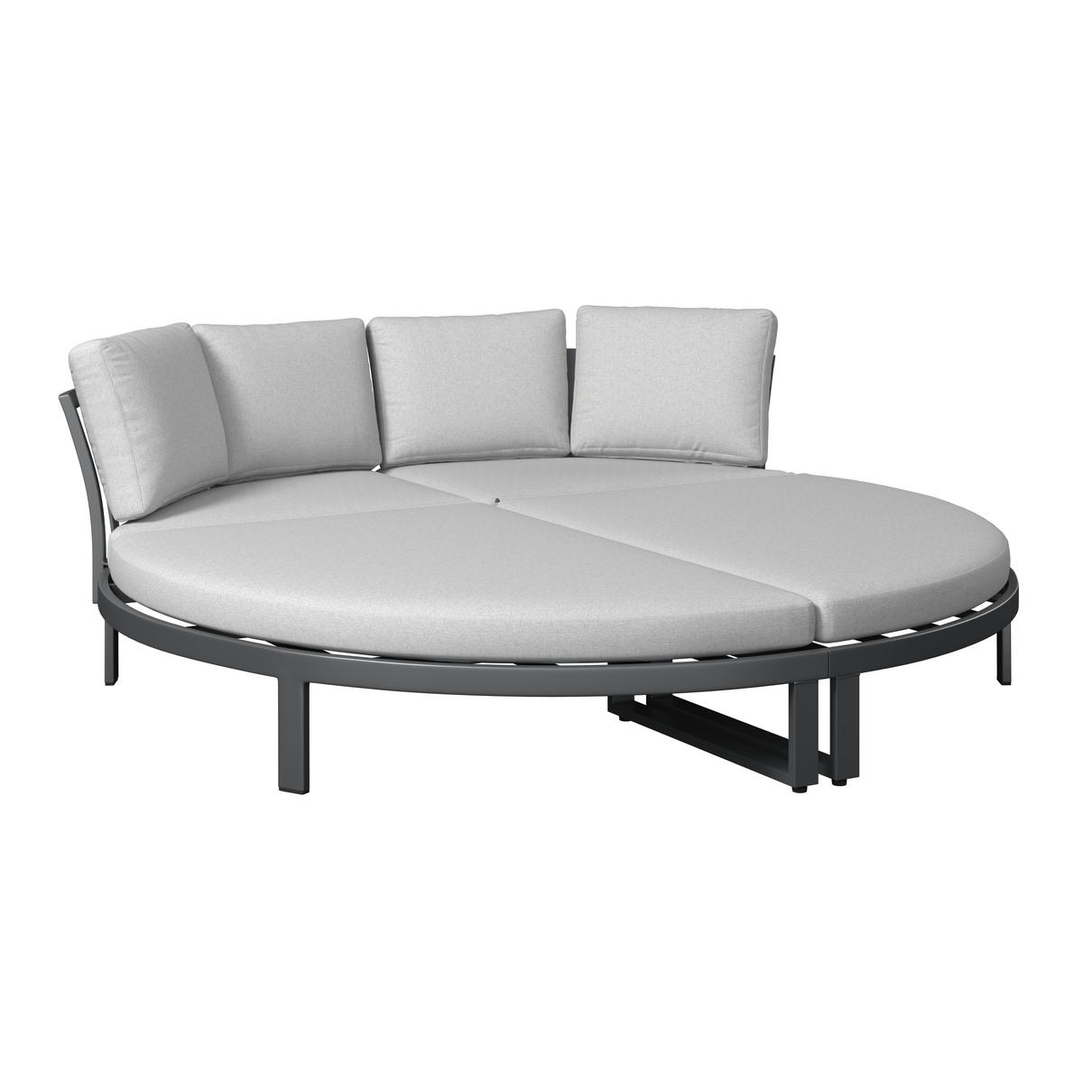 SONNENINSEL 200/66/200 cm  - Anthrazit/Grau, MODERN, Textil/Metall (200/66/200cm) - Ambia Garden