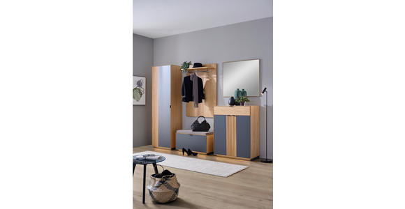 GARDEROBE 6-teilig  in 250/200/42 cm  - Eichefarben/Grau, Natur, Holz/Holzwerkstoff (250/200/42cm) - Linea Natura