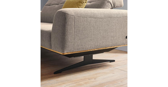 3-SITZER-SOFA Struktur Cappuccino - Schwarz/Cappuccino, Design, Textil/Metall (205/76-97/102cm) - Novel