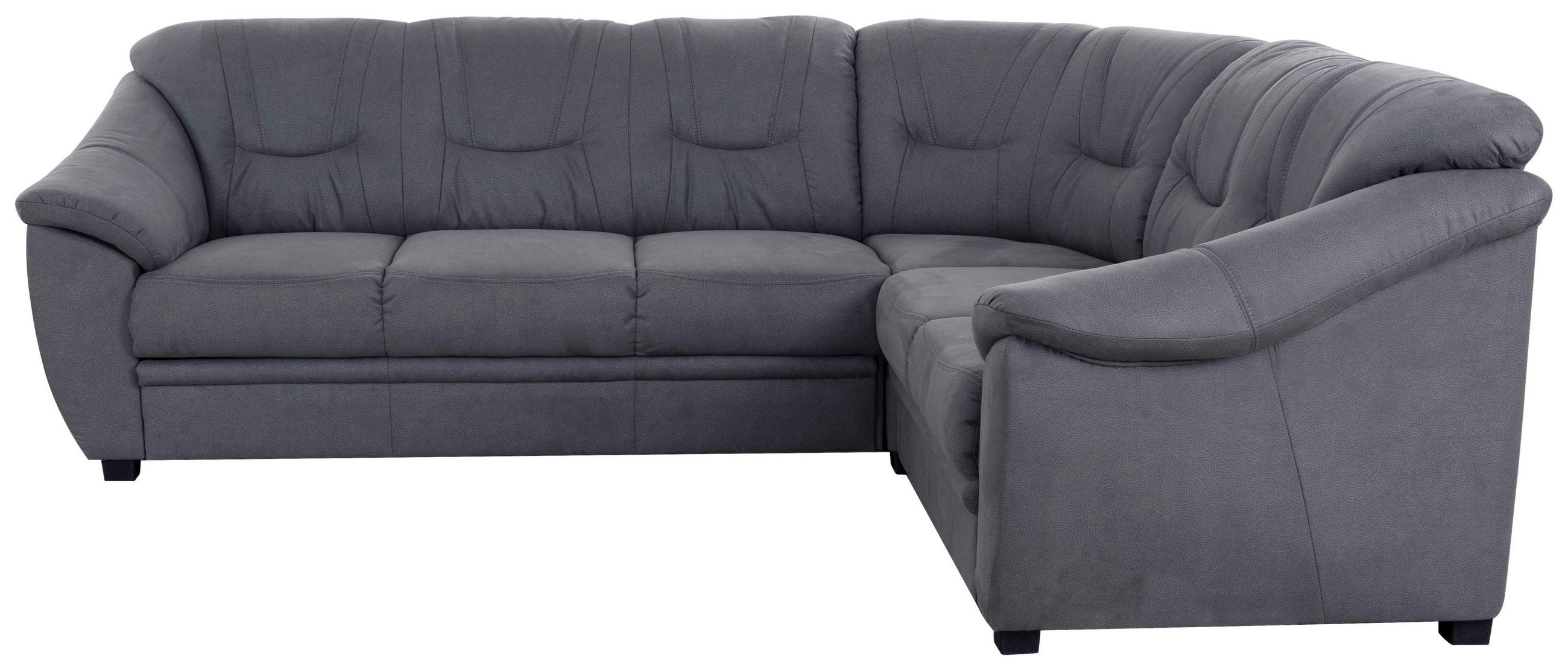 ECKSOFA in Flachgewebe Dunkelblau  - Schwarz/Dunkelblau, Konventionell, Kunststoff/Textil (264/215cm) - Sit & More
