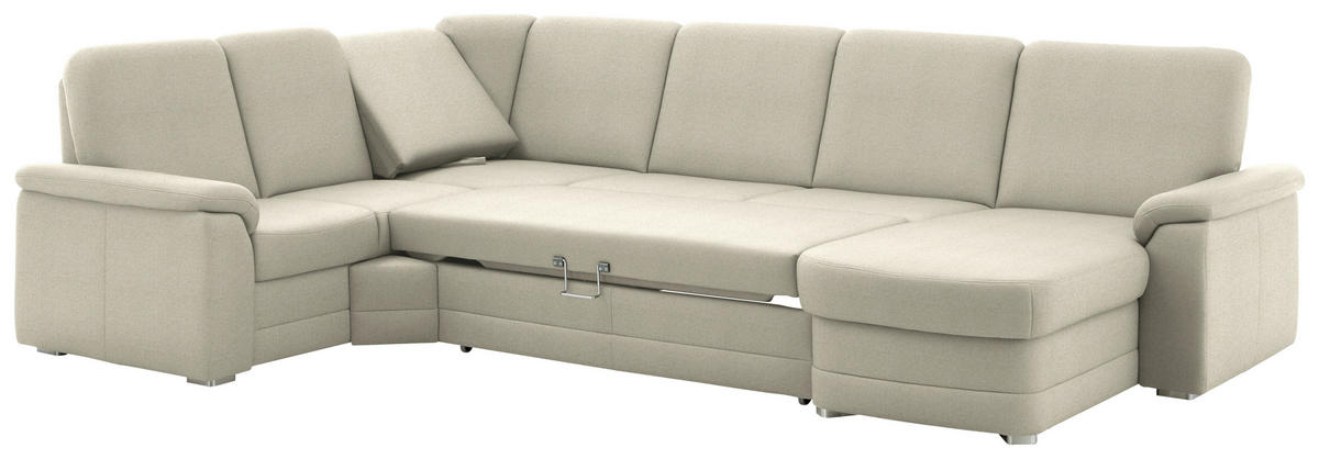WOHNLANDSCHAFT  in Chenille Silberfarben  - Silberfarben/Alufarben, KONVENTIONELL, Holz/Textil (235/329/160cm) - Beldomo Comfort